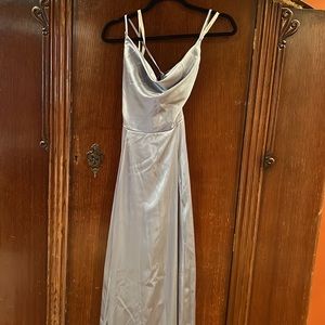 Galina Signature bridesmaid dress. Dusty Blue.